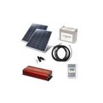 autosolar Système insulaire 200 W avec onduleur et batterie de 55 Ah