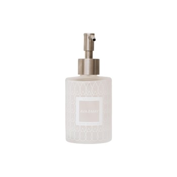 AVA & MAY Distributeur de savon en verre 185 ml, Blanc AVA & MAY Distributeur de savon en verre 185 ml, Blanc