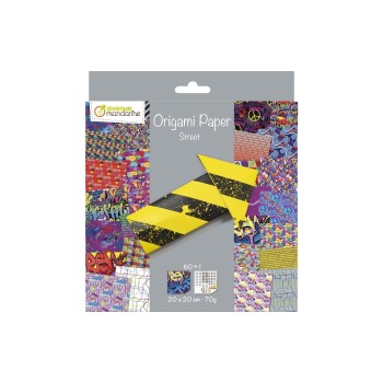 Avenue Mandarine Origami Paper StreetArt, 20x20cm, 60 Blatt 70g