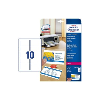 Avery Zweckform C32016-10 cartes de visite Click & Clean, 10 planches, 100 cartes, double face Avery Zweckform C32016-10 cartes de visite Click & Clean, 10 planches, 100 cartes, double face