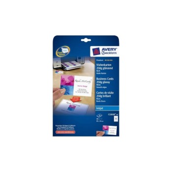Avery Zweckform cartes de visites Click & Clean, contenu 10 feuilles, 80 cartes, double-face Avery Zweckform cartes de visites Click & Clean, contenu 10 feuilles, 80 cartes, double-face