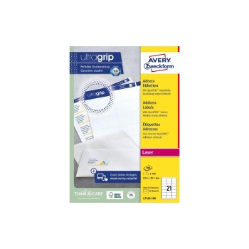 Avery Adress-Etiketten L7160, mit Abziehhilfe, 63.5 x 38.1 mm Avery Adress-Etiketten L7160, mit Abziehhilfe, 63.5 x 38.1 mm