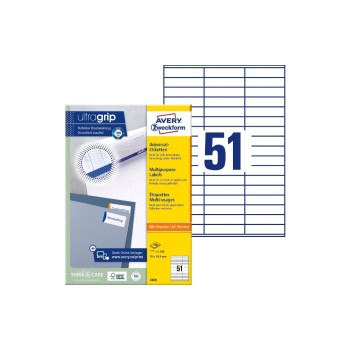 Avery Zweckform labels A4, 70 x 16,9 mm, pack of 100 sheets, 5100 labels Avery Zweckform labels A4, 70 x 16,9 mm, pack of 100 sheets, 5100 labels