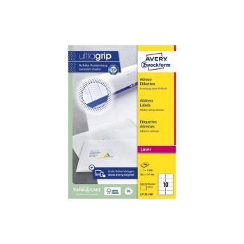 Avery Zweckform Etiketten A4, 99.1 x 57.0, Packung for 100 Blatt / 1000 Etiketten