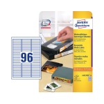 Avery Zweckform Etiketten A4, 63.5 x 8.5 mm, Packung pour 25 Blatt / 2400 Etiketten