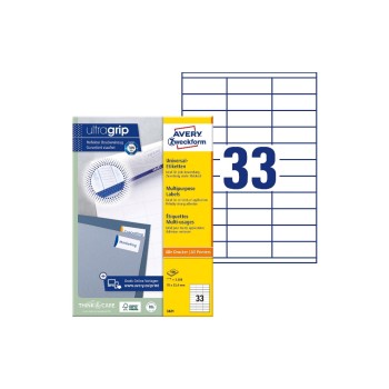 Avery Zweckform Etiketten A4, 70 x 25.4 mm, Packung pour 100 Blatt / 3300 Etiketten Avery Zweckform Etiketten A4, 70 x 25.4 mm, Packung pour 100 Blatt / 3300 Etiketten