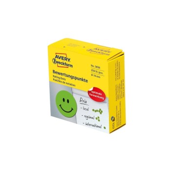 Avery Zweckform Bewertungspunkte Gesicht, 19mm, grün Avery Zweckform Bewertungspunkte Gesicht, 19mm, grün