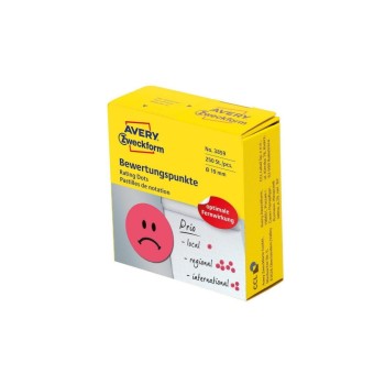Avery Zweckform Bewertungspunkte Gesicht, 19mm, rot Avery Zweckform Bewertungspunkte Gesicht, 19mm, rot
