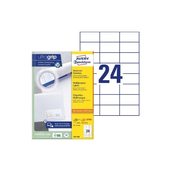 Avery Zweckform Etiketten A4, 70x37mm, Packung for 220 Blatt / 5280 Etiketten