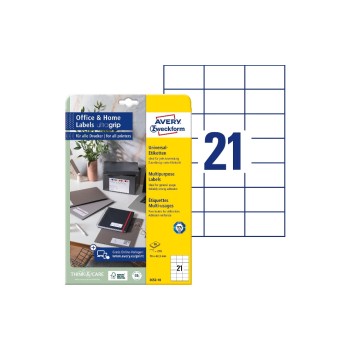 Avery Zweckform Etiketten A4, 70x42.3mm, Packung for 220 Blatt / 4620 Etiketten
