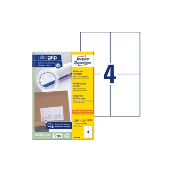 Avery Zweckform Etiketten A4, 105x148mm, Packung for 220 Blatt / 880 Etiketten