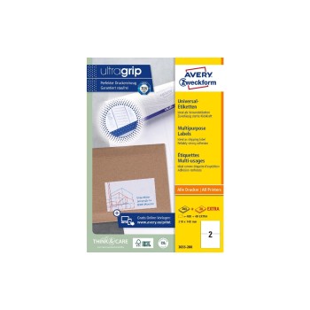 Avery Zweckform Etiketten A4, 210x148mm, Packung for 220 Blatt / 440 Etiketten