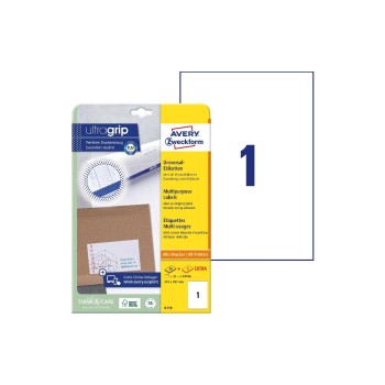 Avery Zweckform Etiketten A4, 210x297mm, Packung for 30 Blatt / 30 Etiketten