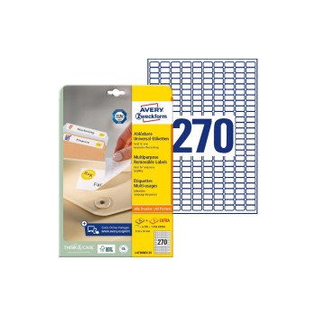 Avery Zweckform Etiketten stick+Lift, white, 17.8x10mm, 30 Bogen / 8100 Etiketten