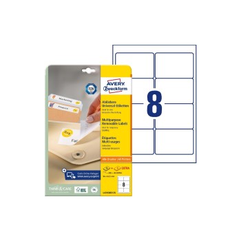Avery Zweckform Etiketten stick+Lift, white, 96x63.5mm, 30 Bogen / 240 Etiketten
