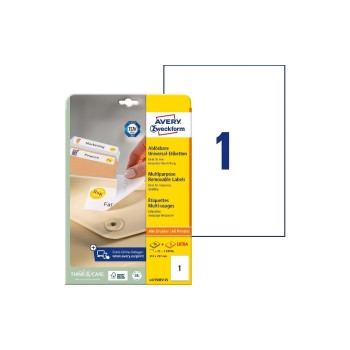 Avery Zweckform Etiketten stick+Lift, white, 210x297mm, 30 Bogen / 30 Etiketten
