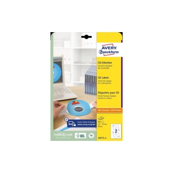 Avery Zweckform CD-Etiketten, Packung zu 25 Blatt / 50 Etiketten Avery Zweckform CD-Etiketten, Packung zu 25 Blatt / 50 Etiketten