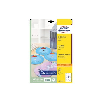 Avery Zweckform CD-Etiketten SuperSize, Packung zu 25 Blatt / 50 Etiketten Avery Zweckform CD-Etiketten SuperSize, Packung zu 25 Blatt / 50 Etiketten