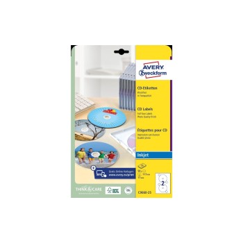 Avery Zweckform CD-Etiketten SuperSize glos, Packung zu 25 Blatt / 50 Etiketten Avery Zweckform CD-Etiketten SuperSize glos, Packung zu 25 Blatt / 50 Etiketten