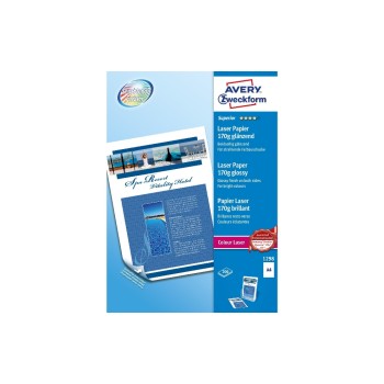 Avery Zweckform Superio Colour Laser Papier, glänzend, A4, 170g. Inhalt: 200 Blatt, Avery Zweckform Superio Colour Laser Papier, glänzend, A4, 170g. Inhalt: 200 Blatt,
