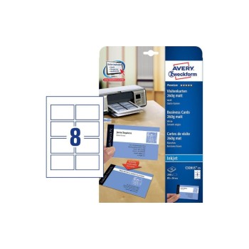 Avery Zweckform Visitenkarten Click & Clean, 260g, 25 Bogen/200 Karten, Inkjet Avery Zweckform Visitenkarten Click & Clean, 260g, 25 Bogen/200 Karten, Inkjet