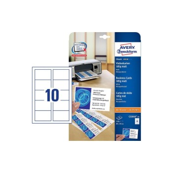 Avery Zweckform Visitenkarten mikroperforie, 185g, 25 Bogen/250 Karten, Inkjet Avery Zweckform Visitenkarten mikroperforie, 185g, 25 Bogen/250 Karten, Inkjet