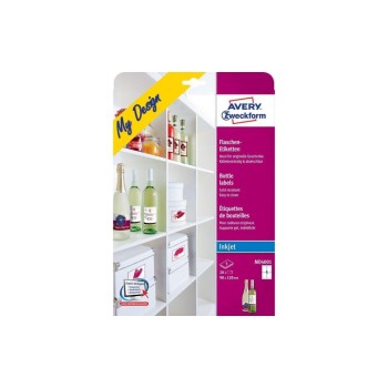 Avery Zweckform Flaschen-Etiketten, 120x90cm, 5 Blatt / 20 Etiketten Avery Zweckform Flaschen-Etiketten, 120x90cm, 5 Blatt / 20 Etiketten