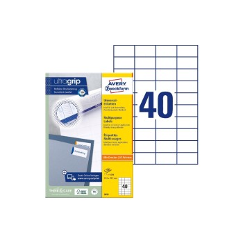 Avery Zweckform labels A4, 52.5x29.7mm, pack 100 sheets / 4000 labels Avery Zweckform labels A4, 52.5x29.7mm, pack 100 sheets / 4000 labels