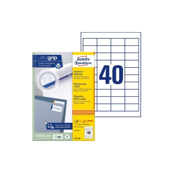 Avery Zweckform labels A4, 48.5x25.4mm, pack 100 sheets / 4000 labels Avery Zweckform labels A4, 48.5x25.4mm, pack 100 sheets / 4000 labels