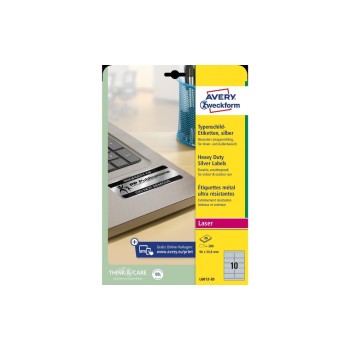 Avery Zweckform Typenschild-Etiketten, Inhalt: 20 Bogen/ 200 Etiketten, for Laser Avery Zweckform Typenschild-Etiketten, Inhalt: 20 Bogen/ 200 Etiketten, for Laser