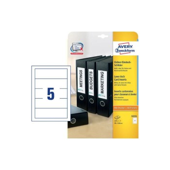 Avery Zweckform Ordnereinsteckschilder, Packung à 125 Schilder, 170g/m2, perforiert Avery Zweckform Ordnereinsteckschilder, Packung à 125 Schilder, 170g/m2, perforiert