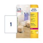 Avery Zweckform Étiquettes de bouteille kristallklar 210 x 297 mm