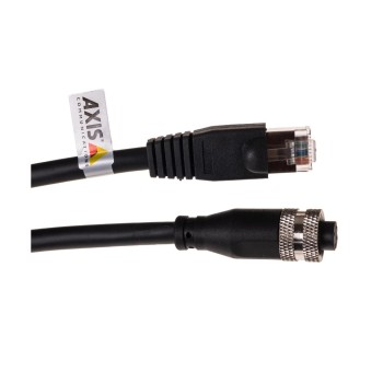 Axis Câble patch M12(F) sur RJ45(M) Cat 5e, S/FTP, 0.5 m, Noir