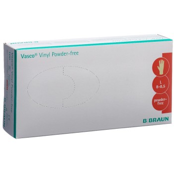 Vasco Vinyl Einweghandschuhe, Grösse L 100 Stk. Vasco Vinyl Einweghandschuhe, Grösse L 100 Stk.