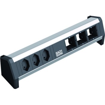 Steckdosenleiste DESK 1, 3xT13, 3xCustom, 3xAbdeckung leer, GST18 Stromein-& ausgang Steckdosenleiste DESK 1, 3xT13, 3xCustom, 3xAbdeckung leer, GST18 Stromein-& ausgang