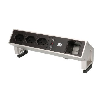Steckdosenleiste DESK 2, 3xT13, 1xCustom, 1xAbdeckung leer, GST18 Stromein-& ausgang Steckdosenleiste DESK 2, 3xT13, 1xCustom, 1xAbdeckung leer, GST18 Stromein-& ausgang