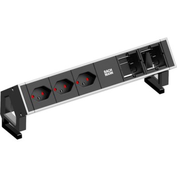 Steckdosenleiste DESK 2, 3xT13, 2xCustom, 2xAbdeckung leer, GST18 Stromein-& ausgang Steckdosenleiste DESK 2, 3xT13, 2xCustom, 2xAbdeckung leer, GST18 Stromein-& ausgang