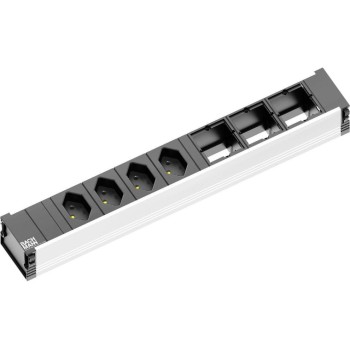 Steckdoseneinheit CONI, 4xT13, 3xCustom, 3x Abdeckung leer Steckdoseneinheit CONI, 4xT13, 3xCustom, 3x Abdeckung leer