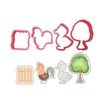 BackshopSchweiz Emporte-pièce pour biscuits Série Ferme avec coq et canard