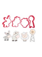 BackshopSchweiz Emporte-pièce pour biscuits Série de fermes avec âne, mouton et chèvre