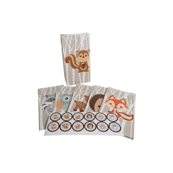 BackshopSchweiz Sachet cadeau Animaux de la forêt 12 Pièce/s, Multicolore