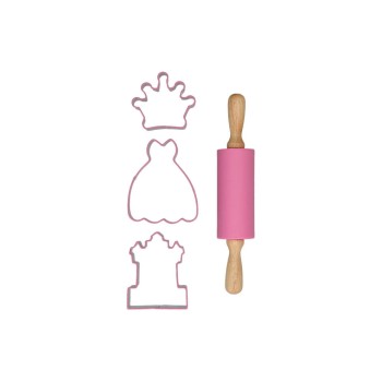 BackshopSchweiz Kit pâtisserie avec emporte-pièce et rouleau à pâtisserie – Princesse Princesse