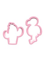 BackshopSchweiz Kits d’emporte-pièces Flamant rose & cactus Bio-plastique Rose