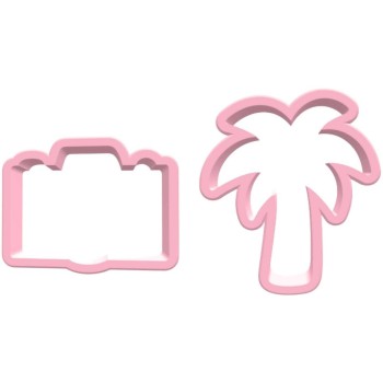 BackshopSchweiz Kits d’emporte-pièces Caméra & Palme Plastique Rosé 9 cm