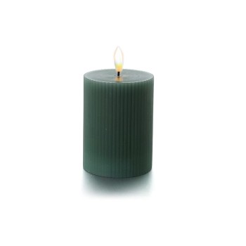 balthasar Bougie cylindrique LED Rainures vert balthasar Bougie cylindrique LED Rainures vert