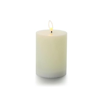 balthasar Bougie cylindrique LED Rainures, crème balthasar Bougie cylindrique LED Rainures, crème