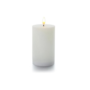 balthasar Bougie cylindrique LED Rainures blanc balthasar Bougie cylindrique LED Rainures blanc