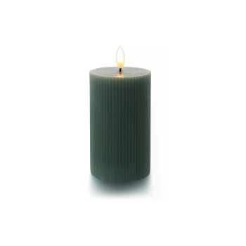 balthasar Bougie cylindrique LED Rainures, vert balthasar Bougie cylindrique LED Rainures, vert