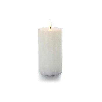 balthasar Bougie cylindrique LED Rainures, blanc balthasar Bougie cylindrique LED Rainures, blanc