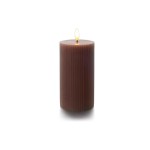 balthasar Bougie cylindrique LED Rainures, marron